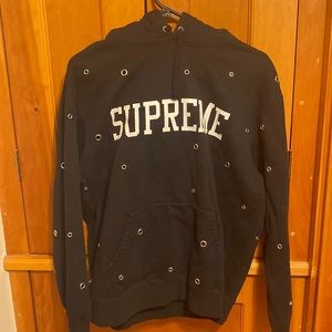 Supreme eyelet black hoodie